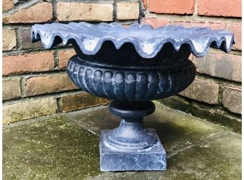 Very Nice Small Fluted Cast Iron Planter