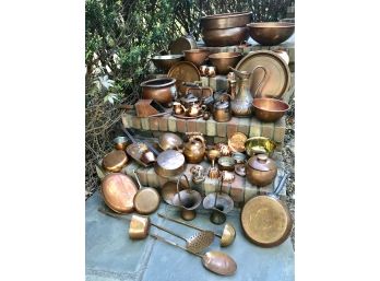 Massive Gropu Of Antique, Vintage And Newer Copper Items - Over 35 Pieces