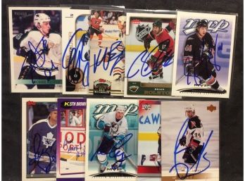 Lot Of 10 Autographed NHL Hockey Cards - M