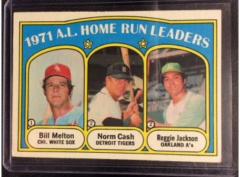 1972 Topps AL Home Run Leaders Melton-Cash-jackson - K