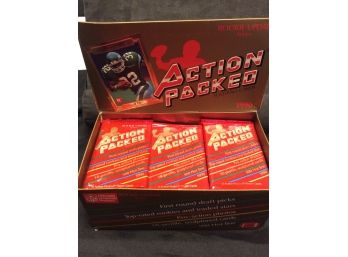 1992 Action Packed Rookie Update Football Box With 36 Sealed Packs - K