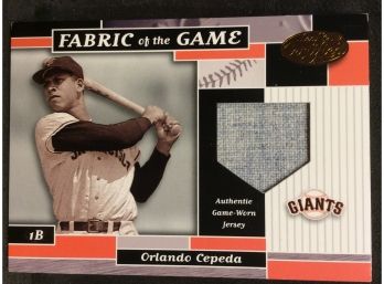 2002 Leaf Certified Orlando Cepeda Fabric Of The Game Jersey Relic Card - K
