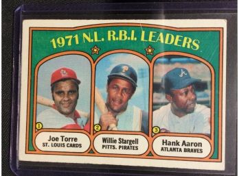 1972 Topps NL RBI Leaders Torre-Stargell-Aaron - K