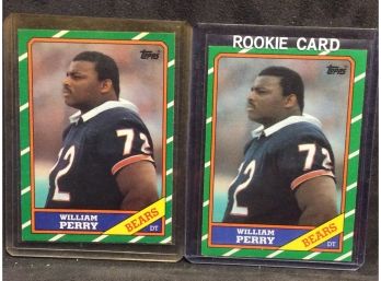 (2) 1986 Topps William 'the Refrigerator' Perry Rookie Cards - M