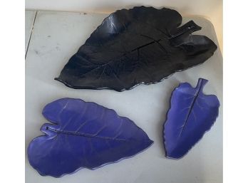 Three Amalia Pottery Leaf Platters