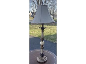 Single Tall Stick Lamp With Stone Ball