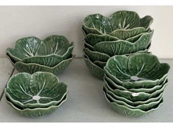 Bordallo Pinheiro Green Cabbage Bowls