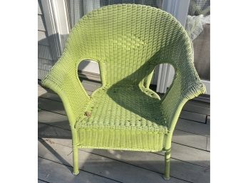 Green Faux Wicker Chair