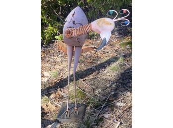 Metal Bobble Head Flamingo