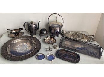 Large Lot Of Silver Plate