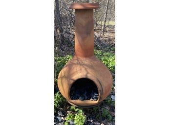 Terra Cotta Chimney On Metal Stand