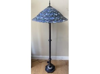 Beautiful Peacock Stained Glass Floor Lamp
