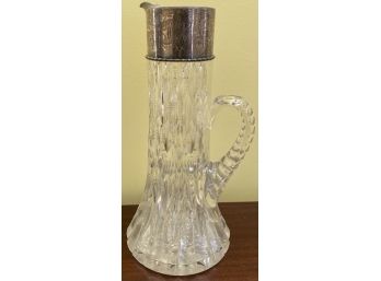 Sterling And Cut Glass Pitcher