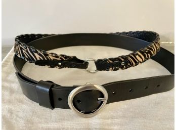 Two Cole Haan Leather Belts