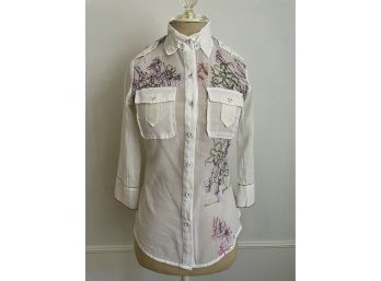 Da-Nang White Embroidered Blouse