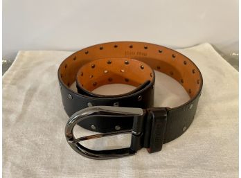 Miu Miu Black Leather Belt, Made In Italy
