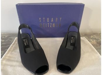 Stuart Weitzman Black Sling Back Peep Toe Shoes