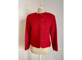 Vintage Evan Picone Boiled Red Wool Jacket