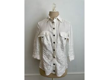 Weekend By Max Mara White Linen Blouse