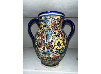 Beautiful Vintage Handled Ceramic Vase Spain