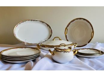 Hutschenreuther Selb Favorite White Gold Encrusted China Set