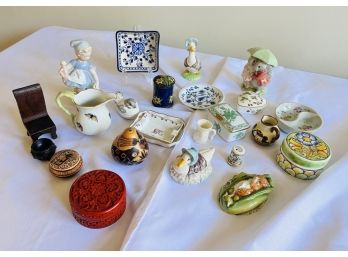 Assorted Collection Of Fine Porcelain Figurines & Trinkets (DR)