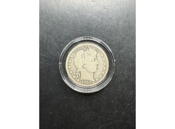 1909 Barber Silver Quarter