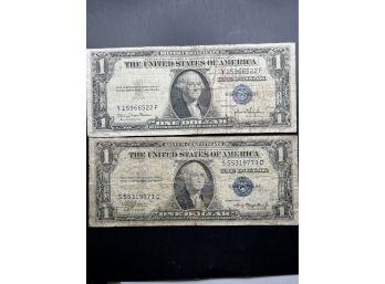 2 $1 Silver Certificates 1935-A, 1935-D