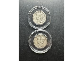 2 Mercury Dimes 1941, 1941-D