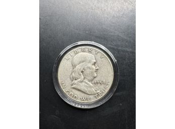 1954-D Benjamin Franklin Silver Half Dollar