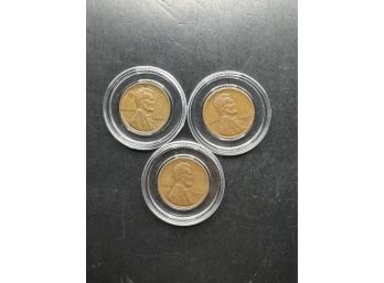 3 Wheat Pennies 1944, 1944-D, 1944-S