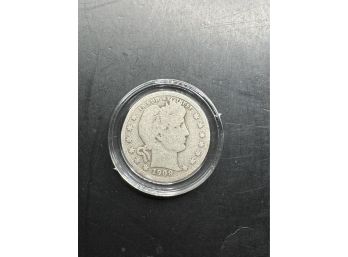 1909 Barber Silver Quarter