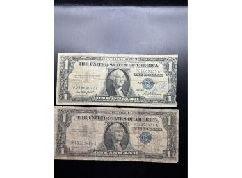 2 $1 Silver Certificates 1957, 1957-A