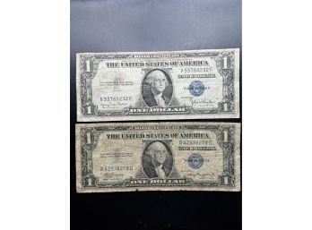 2 $1 Silver Certificates 1935-A, 1935-D