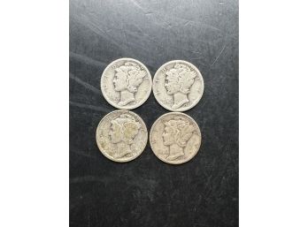 4 Mercury Dimes Miscellaneous Dates