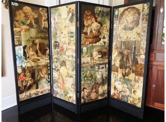 WOW! Handmade Decoupage Divider From The Estate Of June Havoc (sister Of Gypsy Rose Lee)