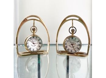 Gorgeous Pair Of Brass Hanging Clock Bookends