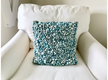 Blue Hued Stone Covered Accent Pillow