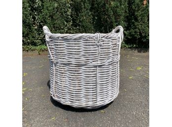 Large White Wicker Basket
