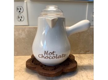 Williams Sonoma Hot Chocolate Pot, Trivet & Mugs