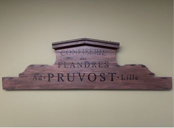 Ballard Designs Reproduction French Confectionery Wooden Pruvost Wall Plaque