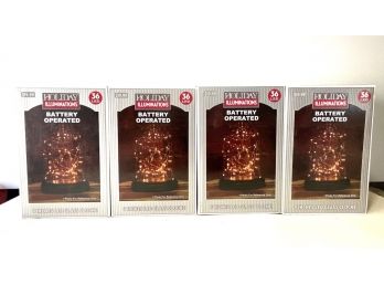 Holiday LED Cloche Decoration (4) In Boxes
