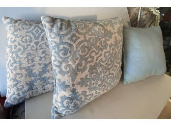 Decorative Throw Pillows -  Blue And Cream