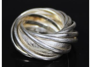 Fine Multi Banded Sterling Silver Ring Size 5