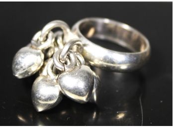 Fine Mexican Sterling Silver Ring Having 'bells' Size 7