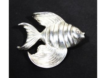 Fine Sterling Silver Fish Form Brooch