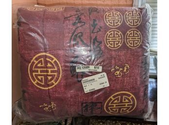 Imperial Red King Comforter Set With Asian Design