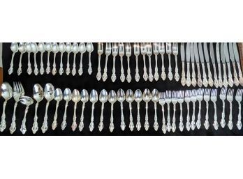 Stunning Imperial Silver Plate Silverware Service For 12 With An Additional 5 Piece Serving Set (65) Pieces