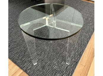 Lillian August Glass & Acrylic Side Table (1 Of 2)