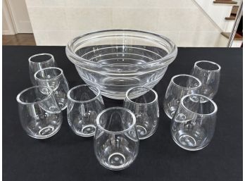 Acrylic Bowl And Wine Glasses (8)